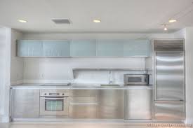 modern kitchen design with glass cabinet