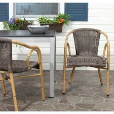 Safavieh Lester Steel Blue Viscose Linen Chair 2 Pack Mcr4709an Set2 The Home Depot In 2020 Patio Dining Chairs Patio Furniture Deals Discount Outdoor Furniture