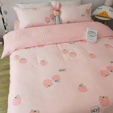Sweet Peach Bedding Set Kawaii Bedroom Pastel Room Aesthetic Bedroom