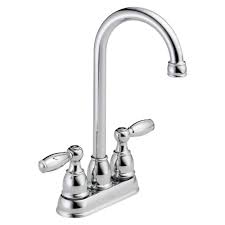 Delta Foundations 2 Handle Bar Faucet In Chrome B28911lf The Home Depot Bar Faucets Bar Sink Faucet Faucet