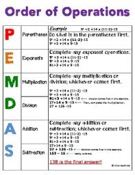 Free Grades 9 12 Order Of Operations Posters Tpt