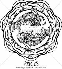 Introduce the pisces in your life to the benefits of mindful and relaxing coloring! Detailed Pisces Aztec Vector Photo Free Trial Bigstock