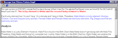 Chinese Astrology Fortune Angel Software Lucky Element