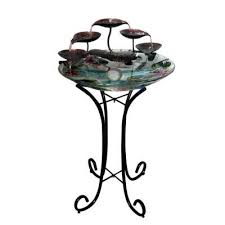 Bird Bath Fountain Home Depot Hampton Bay Fusion Glass Birdbath Fountain 2818422 The Home Depot Bird Bath Fountain Bird Bath Bird Bath Garden