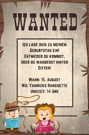 Einladung Zum 3 Geburtstag Spruche Steckbrief Wanted Als Cowboy Einladung Zum Drit Spruche Kindergeburtstag Cowboy Geburtstag Einladung Kindergeburtstag