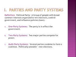 Definition Political Party A Group Of People With Broad Common Interests Organized To Win Elections Control Government And Influence Policies Laws Ppt Download
