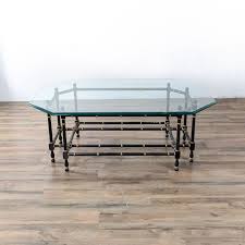 Glass tops are all the rage these days. Chinoiserie Coffee Table With Beveled Cut Octagon Heavy Glass Top The Local Flea San Francisco Bay Area