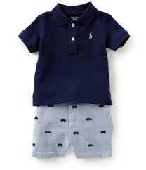 Roupas polo ralph lauren com os melhores preços e condições de pagamentos. Ralph Lauren Childrenswear Baby Boys 324 Months Solid Polo Shirt And Schiffliembroidered Short Set Di Kids Fashion Boy Boys Fall Outfits Kids Fashion Boy Baby