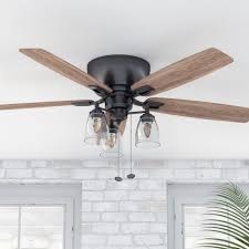Get free shipping on qualified rustic, flush mount ceiling fans or buy online pick up in store today in the lighting department. Calcutta 52 Arthur 5 Blade Flush Mount Ceiling Fan With Pull Chain And Light Kit Included Reviews Wayfair