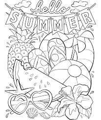 Hello Summer Coloring Page