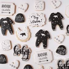Black And White Baby Shower Cookies Annie Son On Instagram I Ve Been Wanting To Do A Black And White Set And The Customer Was On Board W Baby Shower Cookies Baby Cookies Black And White Cookies