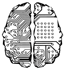 Cybernetic Brain Line Art - Openclipart