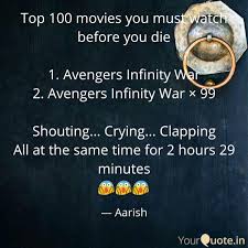 Another martin scorsese film makes the cut. Top 100 Movies To Watch Before You Die Allawn