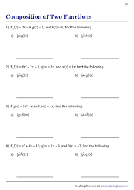 The composite function gf x now let s consider the composite function of f x 2x and g x x 1. Composition Of Functions Worksheets