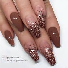 Repost Werbung Unbezahlt Advertising Unpaid Chocolate Brown And Glitter Ombre On Fall Acrylic Nails Ombre Nail Designs Christmas Nails Acrylic