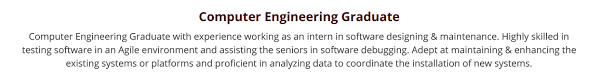 computer engineering resume: the