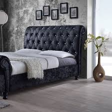 Strong, durable materials complete with a sprung slatted base provides the opulence grey velvet fabric scroll sleigh bed with a reliable level of. Velvet Diamond Tufted Sleigh Bed Groupon Goods