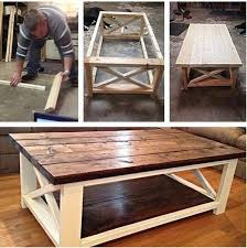 Farmhouse coffee table under $40. Build A Rustic X Coffee Table With Free Easy Plans Coffee Table Ideas Of Coffee Table Coffeetab Diy Furniture Easy Coffee Table Easy Home Decor