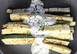 Grilled Zucchini With Yogurt Herb Sauce Mince Republic