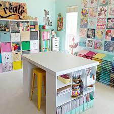 It's a great starting point for craft storage too—like with these paints, scissors, and spools. Just A Little Craft Room Love To Get You Through Your Day We Love How Bright And Colorful Paigetaylore Craft Room Tables Small Craft Rooms Craft Room Storage
