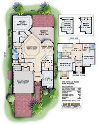 Mediterranean Villa House Plan 2 Story Narrow Waterfront Lot Home Plan Mediterranean House Plans Mediterranean Floor Plans Florida House Plans