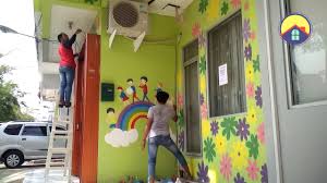 Gambar dinding luar sekolah tk. Lukis Dinding Tk Paud Youtube