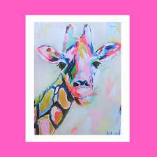 Check spelling or type a new query. Megan Carn Colorful Giraffe Fine Art Print Chic Wall Art