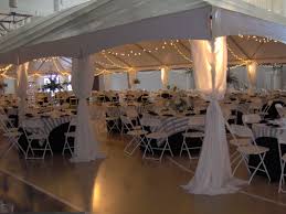 Tents Can Be Set Up Inside To Define A Space Such As This Wedding Reception Held Inside A Church Gymnasi Gym Wedding Reception Tent Reception Reception Inside