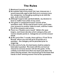 Great trivia tests your knowledge of useless tidbits and facts in areas such as history, science, entertainment, and sports. Trivia Night Questions And Answers