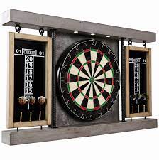 Dual easy wipe cricket scoreboards on each side of the cabinet. Barrington Prescott Collection 40 Dartboard Cabinet Set Steel Tip Darts Gray Walmart Com Walmart Com