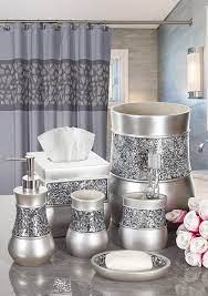 The tissue box comes with an amazing patter that looks both classic and elegant. Amazon Com Creative Scents Bathroom Accessory Set Decorative 6 Piece Bathroom Set Features Soap Dispenser Toothbrush Holder Tumbler Soap Dish Tissue Box Cover Trash Can Silver Colored Home Kitchen