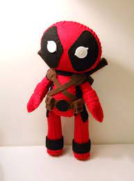 Felt Deadpool Inspired Custom Plush Stuffed Rag Doll Toy Marvel Comics Felt Toys Felt Dolls Geek Crafts