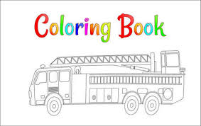 Coloring pictures of usa 4x4, rims, wheels, truck accessories. Fire Truck Coloring Book Vector Coloring Pages For Kids Vector Fototapete Fototapeten Fahrzeug Lastwagen Transportieren Myloview De