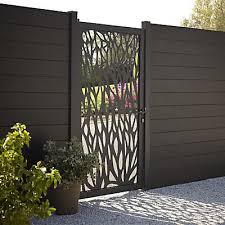 GoodHome Neva Aluminium Leaf Gate, (H)1.7m (W)0.93m