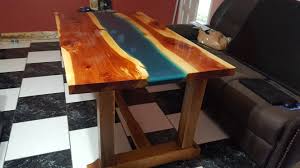 Red Cedar Epoxy Resin Dining Table Live Edge Epoxy River Table Doble Slab Table Dimention 36x66 In 4500 Epoxy Resin Table Resin Table Wood Table
