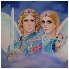ARCÁNGEL MIGUEL Y ARCÁNGELINA FE, como bien sabemos, el Arcángel Miguel es  símbolo de lucha y victoria sobre el mal, es el gran defensor, el guardián  de la fe y la protección