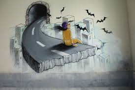 Hassani concentrates her images on women in burkas.she also does 3d street art. Shamsia Hassani Hammer Museum