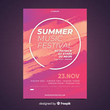Summer festival flyer inspirational designs, illustrations, and graphic elements from the world's best designers. Free Vector Music Festival Poster Template