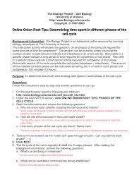 Mitosis webquest and virtual lab answer key. Solution Uarizona Cells Spend In Each Phase Of The Cell Cycle Lab Report Studypool