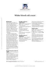 It is one of the first exams doctors ask when there's an infection or any other alteration. White Blood Cell Count 7 White Blood Cell Blood