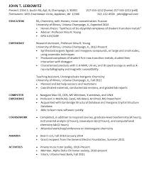 entry level chemist resume sample