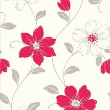 Looks good on the wall and didn't have any problems with smudging when it was wet. Red Floral Vinyl Wallpaper Flowers Textured Cream Grey Luxury Arthouse Anouska Ebay