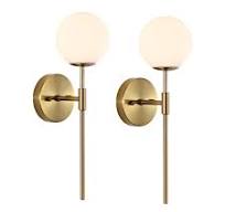 Amazon.com: BYOLIIMA Gold Wall Sconce Set of 2 with White ...
