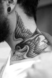 Cool Bird Tattoos For Guys 50 Traditional Neck Tattoos For Men Old School Ink Ideas Best Neck Tattoos Neck Tattoo For Guys Neck Tattoo