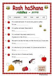 Solving chinese new year riddles here we've provide a compiled a list of the best chinese new year puzzles and riddles to solve we could find. Jewish New Year Riddles Esl Worksheet By Mariong