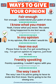 To accord or yield to another gave him her. How To Give Your Opinion In English Learn English With Harry