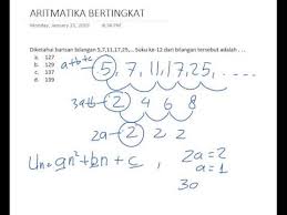 Dari suatu deret aritmatika diketahui u3 = 13 dan u7 = 29. Latihan Soal Un Aritmatika Bertingkat Youtube