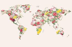 Download free colorful flower png with transparent background. Colorful Vintage Flower World Map Wallpaper Mural Hovia