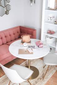 Can T Find The Right Desk Try A Bistro Table Instead Home Office Design Home Office Decor Pink Velvet Sofa