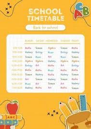 Yellow School Timetable Template Free Ps Free Psd Freepik Freepsd Poster School Design Kids In 2020 School Timetable Timetable Template Timetable Design
